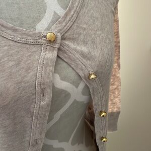 J. Crew Painter tee cardigan with gold buttons